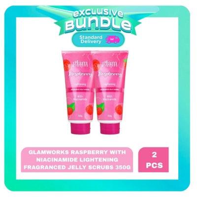 GLAMWORKS - GLAMWORKS Raspberry Lightening Fragranced Jelly Scrubs with Niacinamide 350g x 2 Bundle image