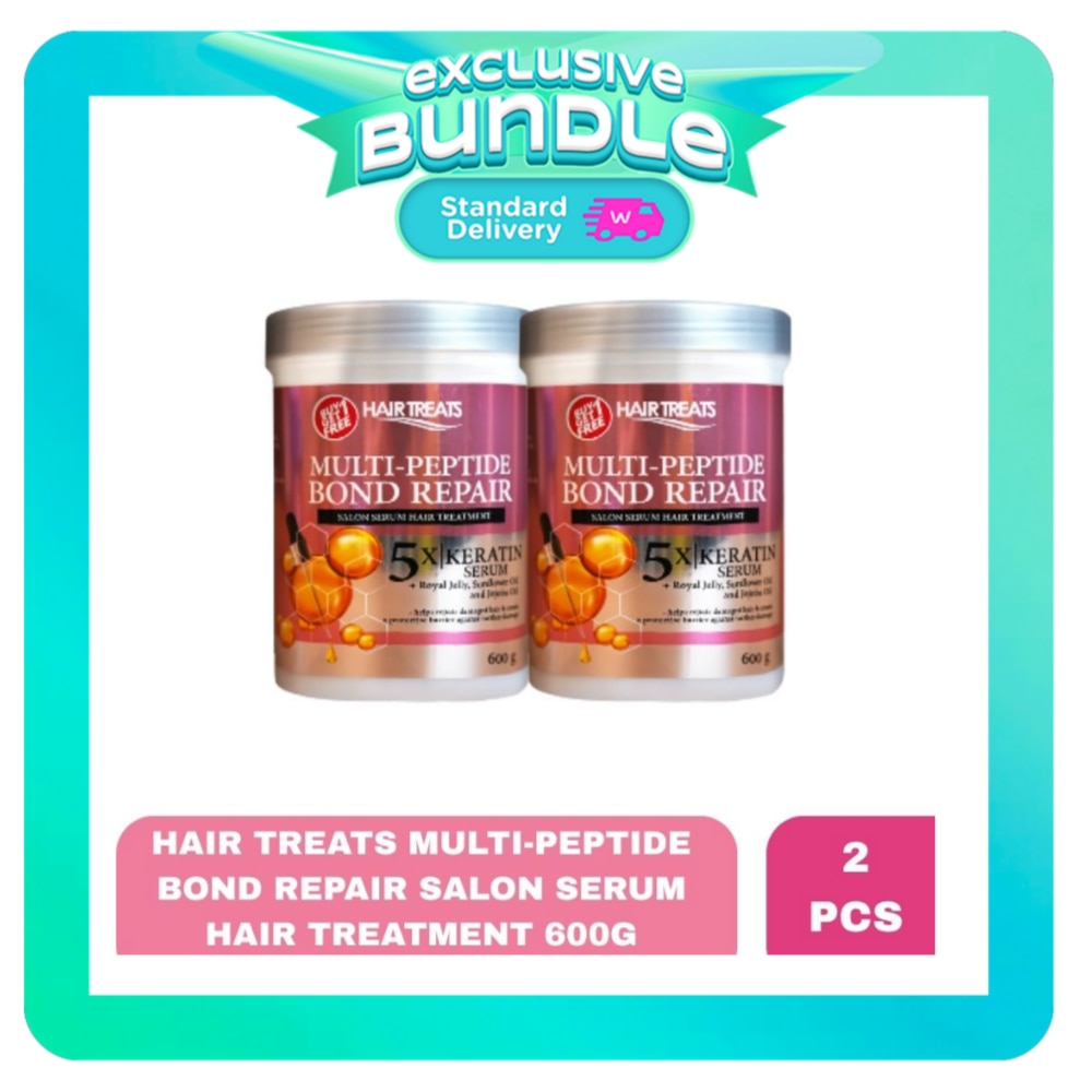 HAIR TREATS Multi Peptide Bond Repair Salon Serum Hair Treatment 600g x 2 Bundle image