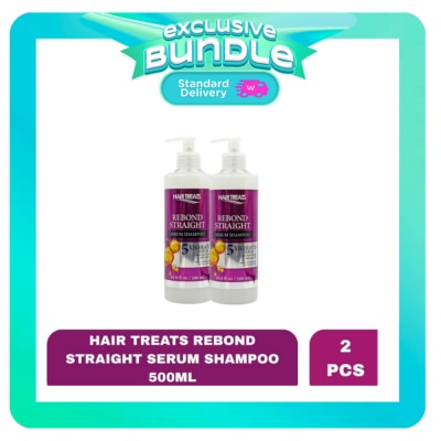 HAIR TREATS - HAIR TREATS Rebond Straight Serum Shampoo 500ml x 2 Bundle