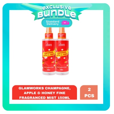 GLAMWORKS GLAMWORKS Champagne Apple and Honey Fine Fragrance Mist 150ml x 2 Bundle image