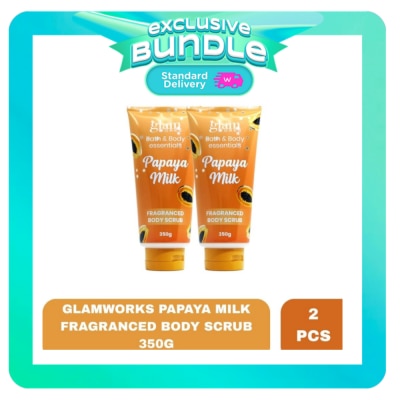 GLAMWORKS - GLAMWORKS Papaya Milk Fragranced Body Scrub 350g x 2 Bundle image