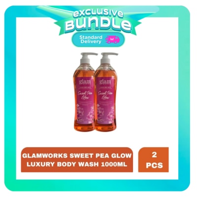 GLAMWORKS - GLAMWORKS Sweet Pea Glow Luxury Body Wash 1000ml x 2 Bundle image