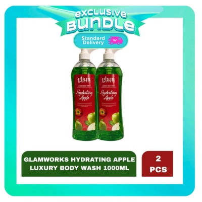 GLAMWORKS - GLAMWORKS Hydrating Fresh Apple Luxury Body Wash 1000ml x 2 Bundle image