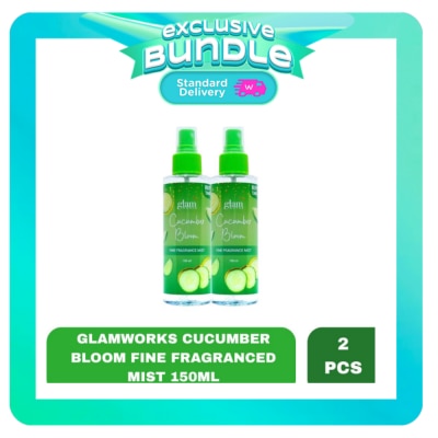 GLAMWORKS GLAMWORKS Cucumber Bloom Fine Fragrance Mist 150ml x 2 Bundle image