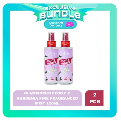 GLAMWORKS GLAMWORKS Peony and Gardenia Fine Fragrance Mist 150ml x 2 Bundle image