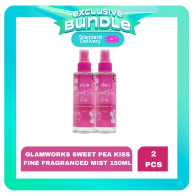 GLAMWORKS GLAMWORKS Sweet Pea Kiss Fine Fragrance Mist 150ml x 2 Bundle image