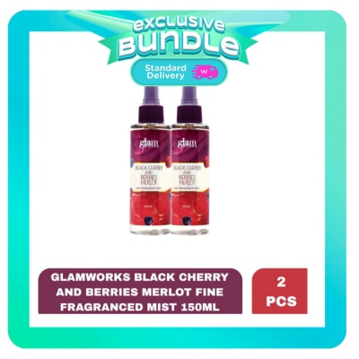 GLAMWORKS GLAMWORKS Black Cherry And Berries Merlot Fine Fragrance Mist 150ml x 2 Bundle image