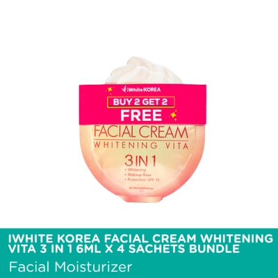 I WHITE KOREA IWHITE KOREA Facial Cream Whitening Vita 3 In 1 6ml x 4 Sachets Bundle image