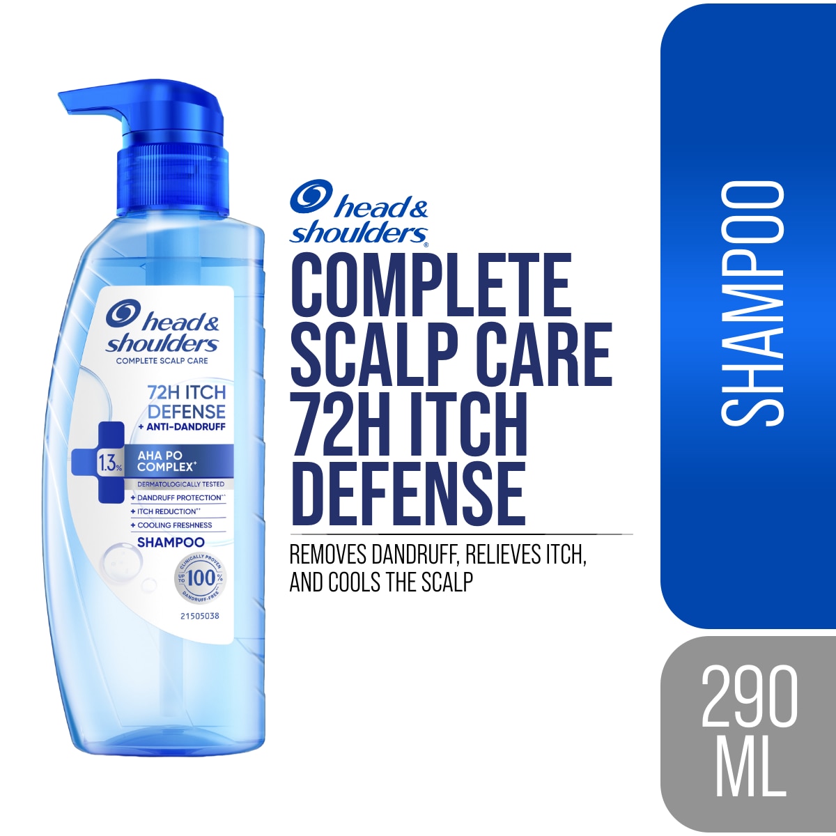 HEAD & SHOULDERS Complete Scalp Care 72H Itch Defense Shampoo 290ml image