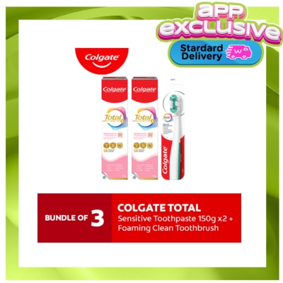 COLGATE - Colgate Total Foaming Clean Toothbrush + Total Sensitive Gum Toothpaste 150g 2s image