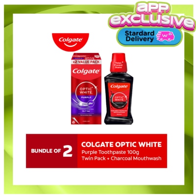 COLGATE - Colgate Optic White Purple Toothpaste 100g 2s + Optic White Mouthwash 250ml image