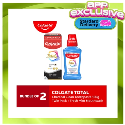 COLGATE Colgate Total Charcoal Deep Clean Toothpaste 150g 2s + Total Fresh Mint Mouthwash 250ml image