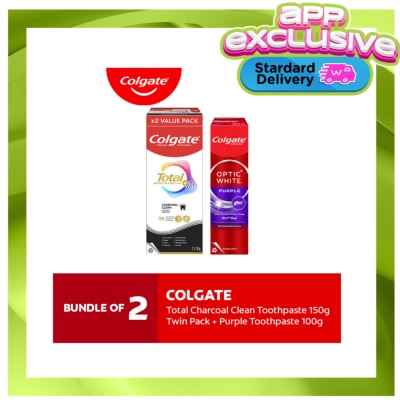 COLGATE - Colgate Total Charcoal Deep Clean Toothpaste 150g 2s + Optic White Purple Toothpaste 100g 2s image