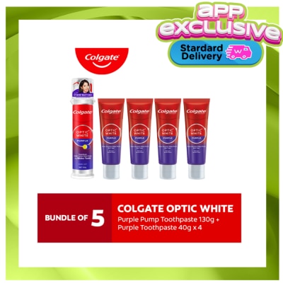 COLGATE Colgate Optic White Purple Pump 130g + Optic White Purple 37g 4s image