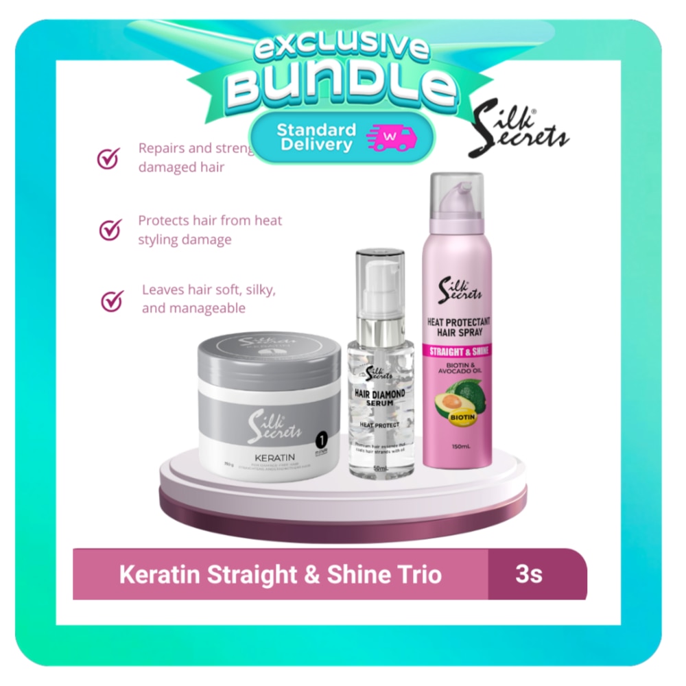 SILK SECRETS Keratin Straight Shine Trio image