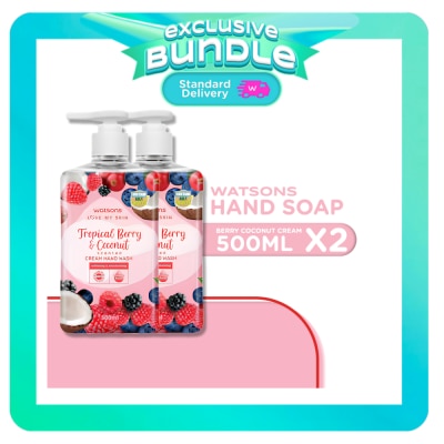 WATSONS - WATSONS  Berry Coconut Cream Hand Soap 500ml Bundle image