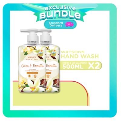 WATSONS WATSONS Cocoa and Vanilla Scented Cream Hand Wash 500ml Bundle image