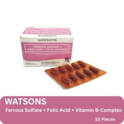 WATSONS GENERICS - Watsons Ferrous Sulfate + Folic Acid + Vitamin B-Complex 10s image