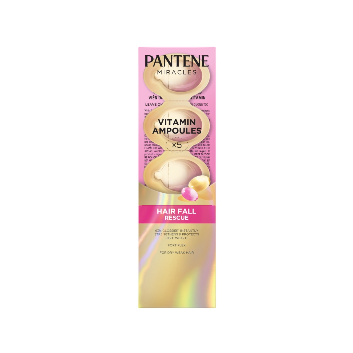 PANTENE Miracles Hair Fall Rescue Leave On Treatment Vitamin Ampoules 5s image