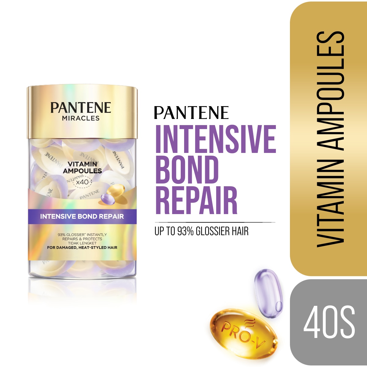 PANTENE Miracles Intensive Bond Repair Leave On Treatment Vitamin Ampoules 40s image