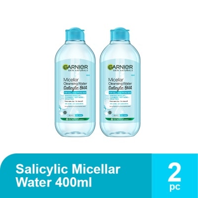 GARNIER - Garnier Micellar Cleansing Water for Acne Salicylic Acid BHA 400ml Twin Pack image