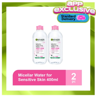 GARNIER - Garnier Micellar Cleansing Water for Sensitive Skin Pink Alcohol-Free 400ml Twin Pack image