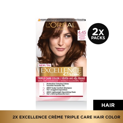 LOREAL - L'Oreal Paris Excellence Creme Permanent Hair Color 4.45 Mahogany Copper Set of 2 image