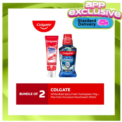 COLGATE Colgate Fresh Confidence White Blast Spicy Fresh Toothpaste 110g + Odor Knockout Mouthwash 250ml image
