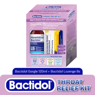 BACTIDOL BACTIDOL Throat Relief Kit 120ml + Loz 8s with Free Sanrio image