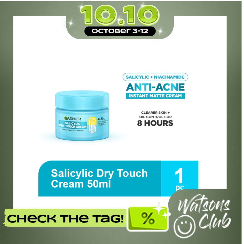 GARNIER Salicylic Dry Touch Cream Anti Acne Moisturizer 50ml image