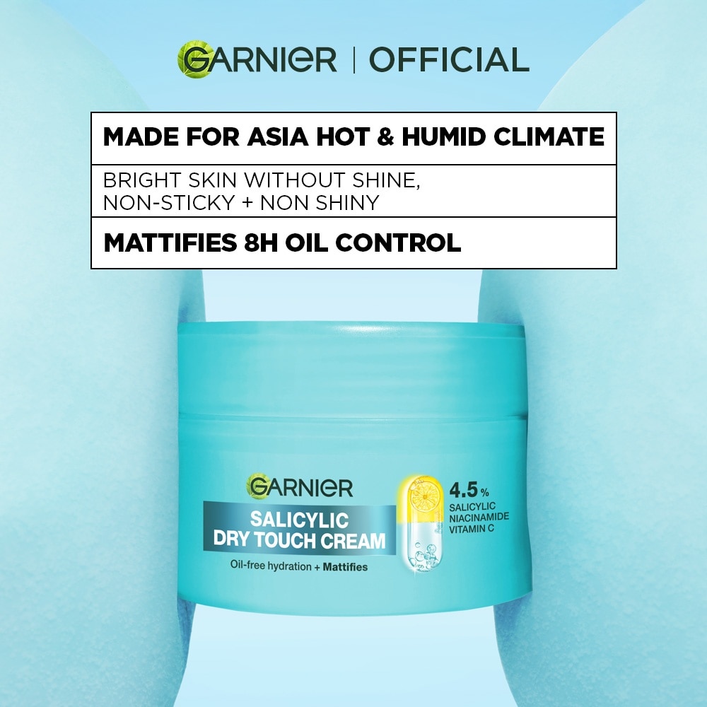 GARNIER Salicylic Dry Touch Cream Anti Acne Moisturizer 50ml image