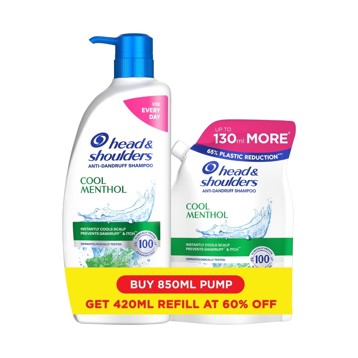 Head n Shoulders Cool Menthol Shampoo Pump + Refill Bundle image