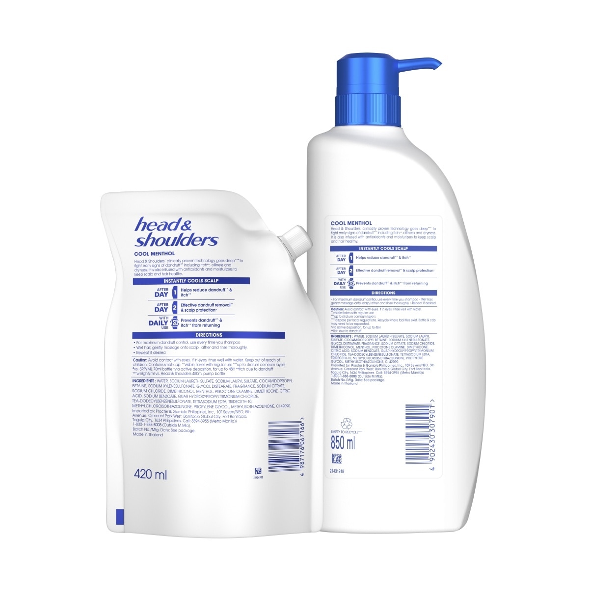 Head n Shoulders Cool Menthol Shampoo Pump + Refill Bundle image