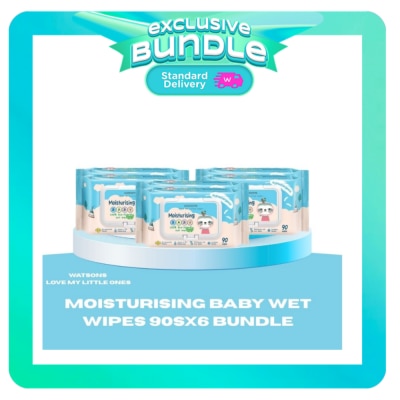 WATSONS WATSONS Moisturising Baby Soft Wipes 90 wipes x 6 Bundle image