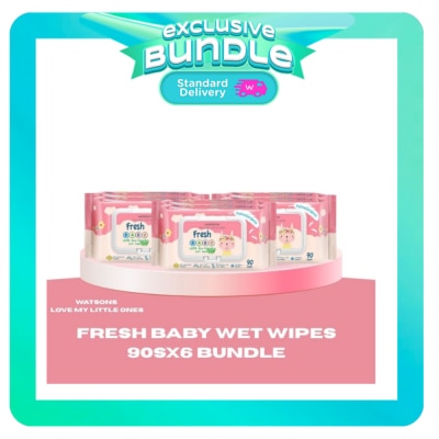 WATSONS WATSONS Fresh Baby Soft Wipes 90 wipes x 6 Bundle image