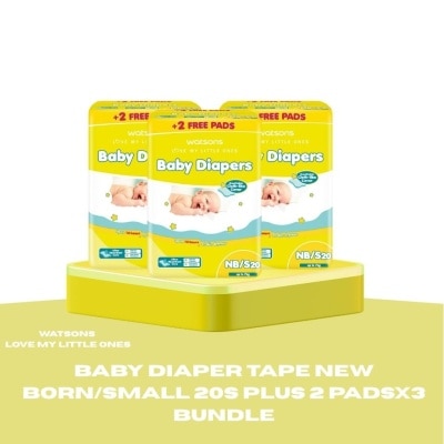 WATSONS - WATSONS Baby Diaper Tape New Born 22s x 3 Bundle image