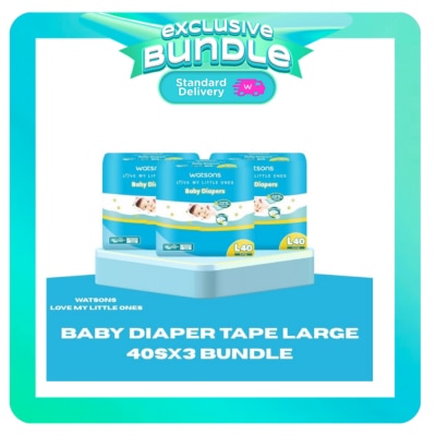 WATSONS WATSONS Baby Diaper Tape Large 40s Jumbo Pack x 3 Bundle image