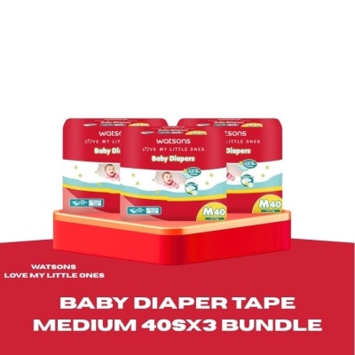 WATSONS - WATSONS Baby Diaper Tape Medium 40s Jumbo Pack x 3 Bundle image