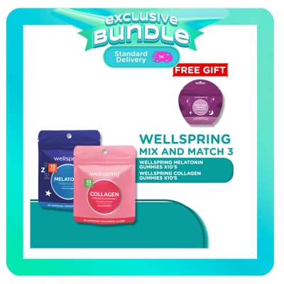 WELLSPRING Wellspring Melatonin Gummies 10s Plus Collagen Gummies 10s With Free Nighttime Beauty Gummies 5s image
