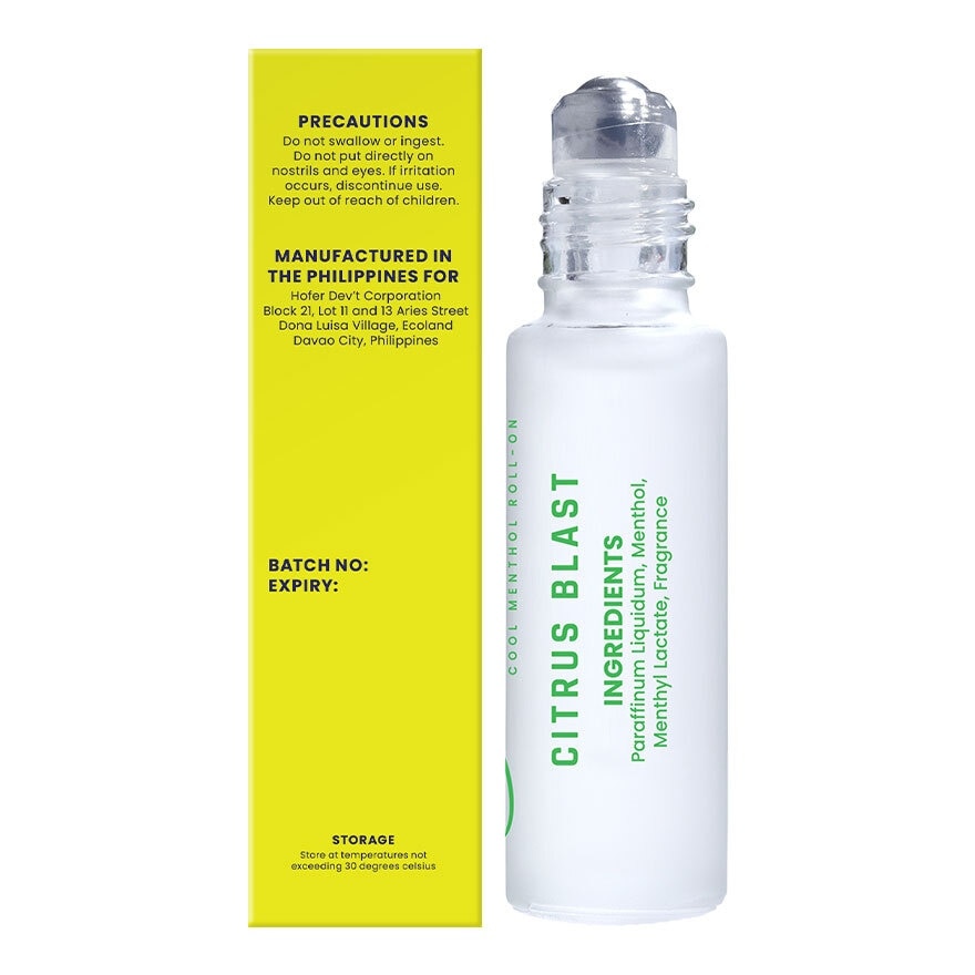 SubZero Citrus Blast Cool Menthol Roll-On 10 ML