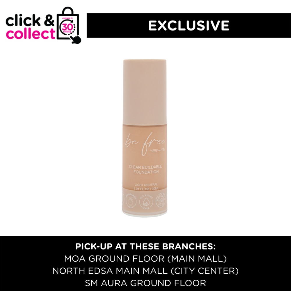 BYS BE FREE by BYS Liquid Foundation Light Neutral 30ml (Available for Click & Collect in Selected Stores)