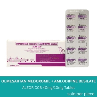 ALZOR Olmesartan medoxomil Amlodipine besilate 40 mg/10 mg 1 Film-Coated Tablet [PRESCRIPTION REQUIRED]