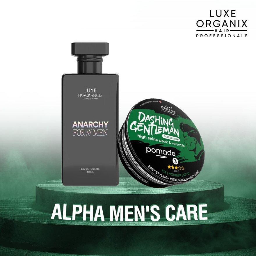 LUXE ORGANIX Anarchy For Men Eau De Toilette & Dashing Gentleman Pomade Alpha Mens Care Duo