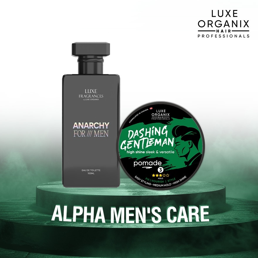 LUXE ORGANIX Anarchy For Men Eau De Toilette & Dashing Gentleman Pomade Alpha Mens Care Duo