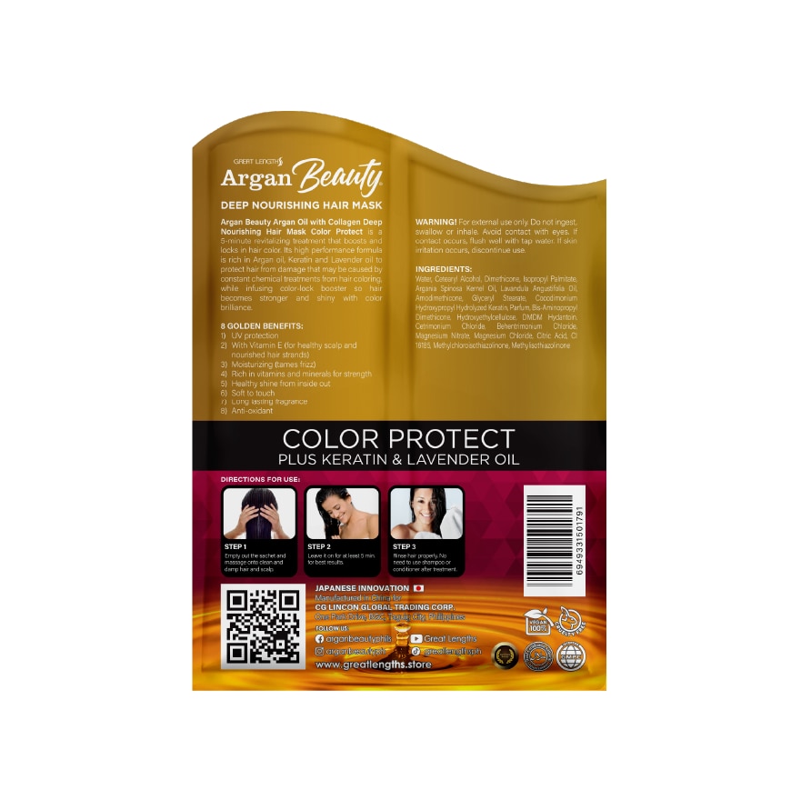 Beauty Hair Mask with Argan Oil Color Protect plus Keratin & Lavander Oil