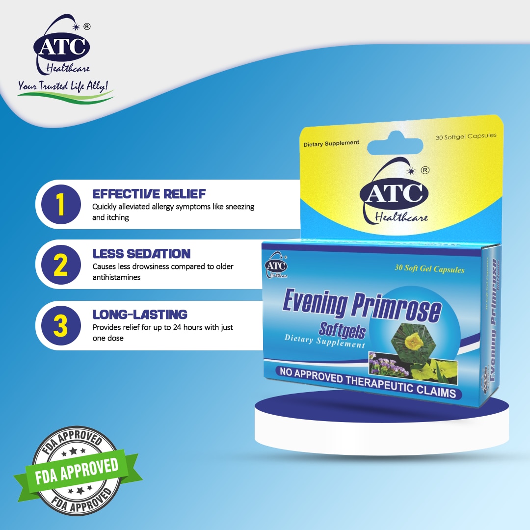 ATC HEALTH Evening Primrose Oil Vitamin E 50mg Sold Per Piece