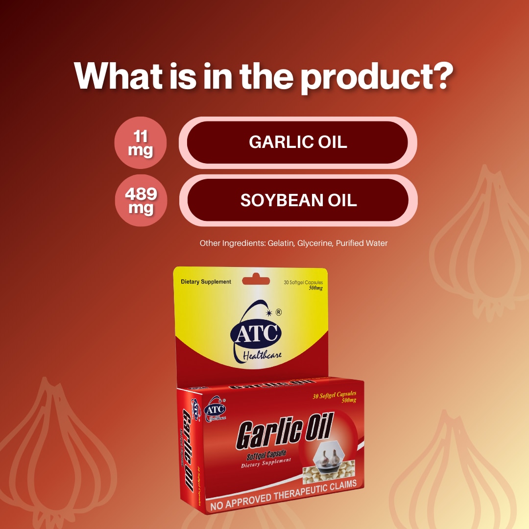 Garlic Oil Softgel Capsules 500mg x30 Box