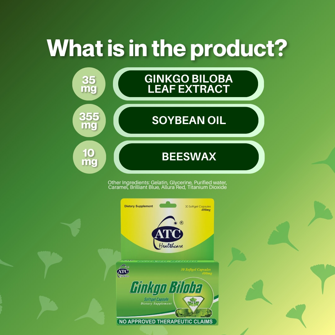 Ginkgo Biloba SoftgelCapsule 400mg 30 pieces per box