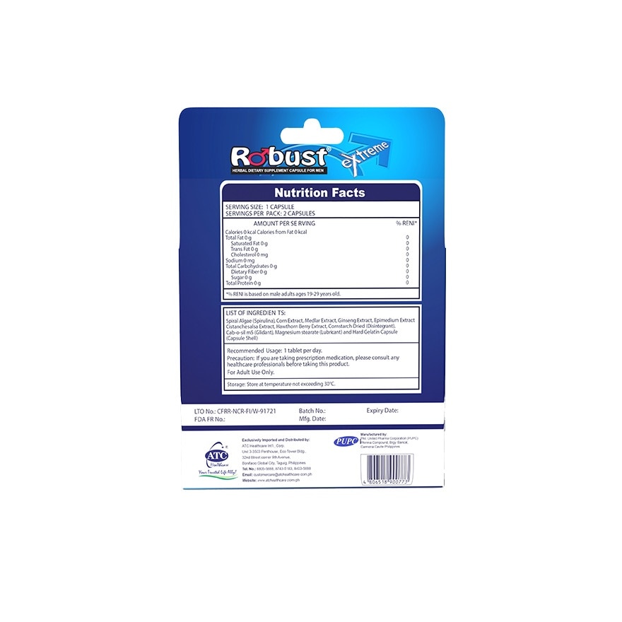 Robust Extreme Cap 400mg 2 Capsules