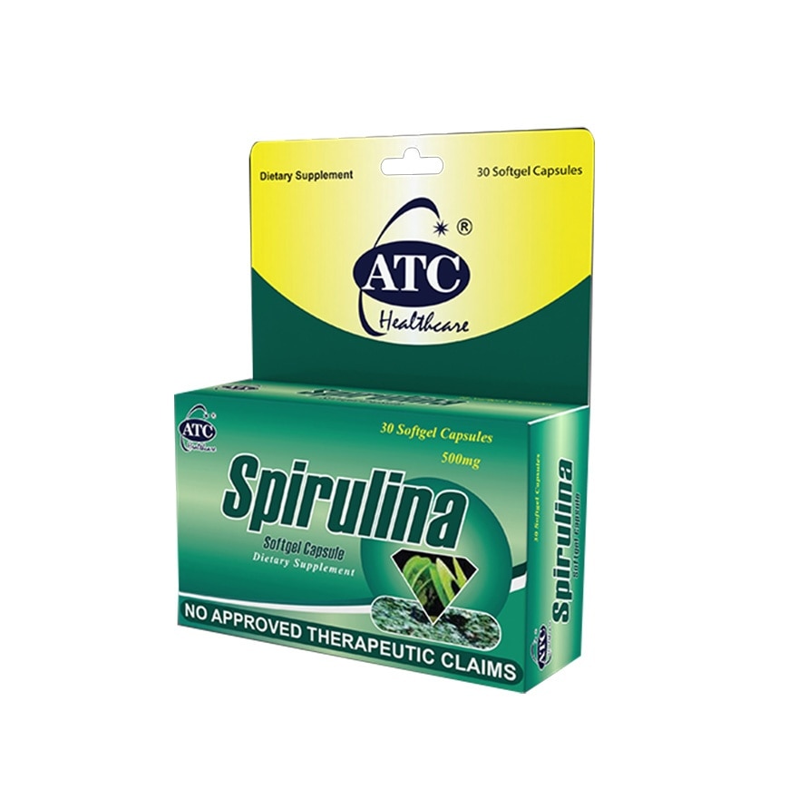 ATC HEALTH Spirulina Soybean Oil Beeswax 500 mg Softgel Capsule Sold Per Piece